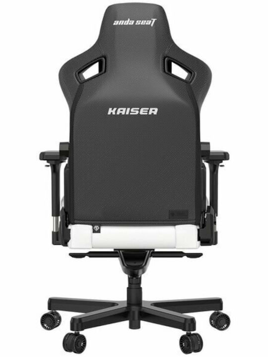 Anda Seat Kaiser 3 XL Artificial Leather Gaming Chair with Adjustable Arms Cloudy White