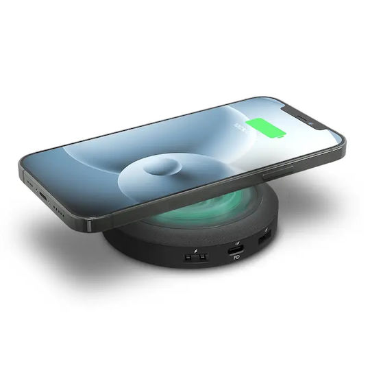 Mophie с 2 USB-A порта и USB-C порт 10W Черен (Charging Hub)