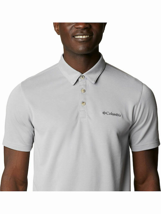 Nelson Point Polo Short Sleeve Blouse Light Gray