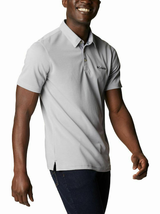 Nelson Point Polo Short Sleeve Blouse Light Gray