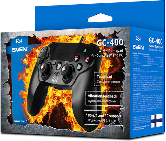 Sven GC-400 Cu fir Gamepad pentru PC / PS3 / PS4 Negru