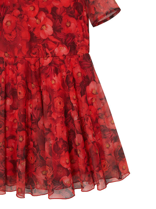 Aina Children's Dress Short Sleeve Red
