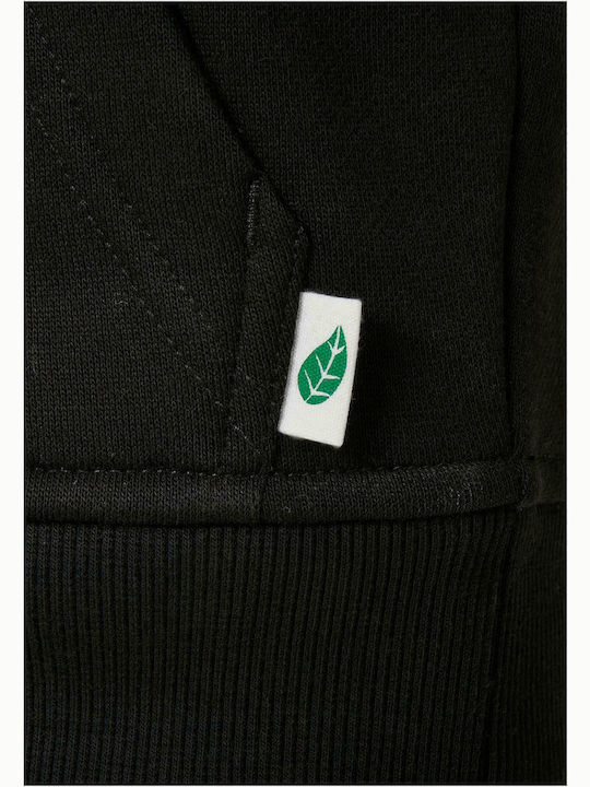 Fleece Kids Sweatshirt with Hood and Pockets Black Organic