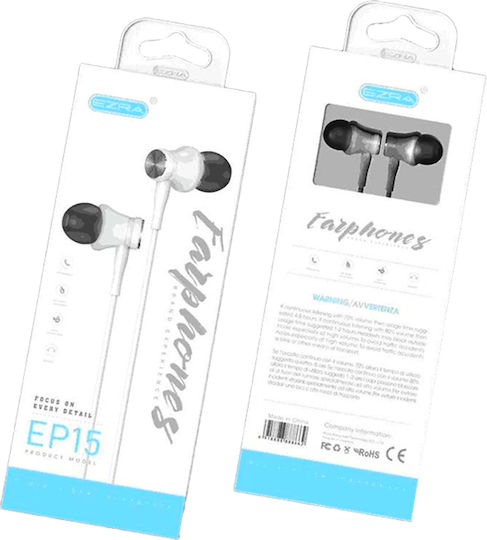Ezra EP15 In-ear Handsfree με Βύσμα 3.5mm Λευκό
