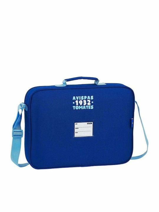 Real Zaragoza School Bag Shoulder Elementary, Elementary in Light Blue color L38 x W6 x H28cm 6lt