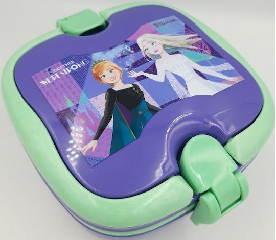 Gim Frozen Πλαστικό Παιδικό Δοχείο Φαγητού Frozen 0.6lt Μωβ 18 x 15 x 9εκ.