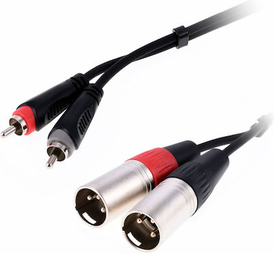 Soundsation XLR male to RCA male 6m Cable (GL-2RCA2XM6)