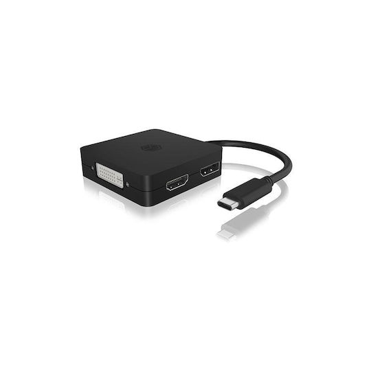 Icy Box USB-C Docking Station με HDMI/DisplayPort 4K Μαύρο (IB-DK1104-C)