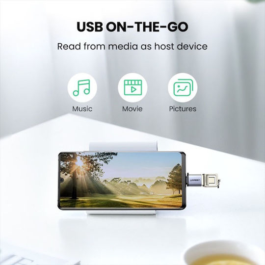 Ugreen US270 Конвертор USB-C мъжки към USB-A женски Сив 1бр