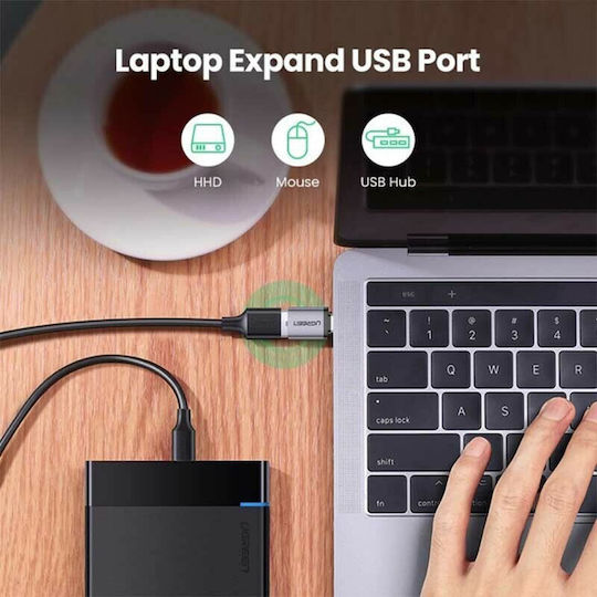Ugreen US270 Конвертор USB-C мъжки към USB-A женски Сив 1бр