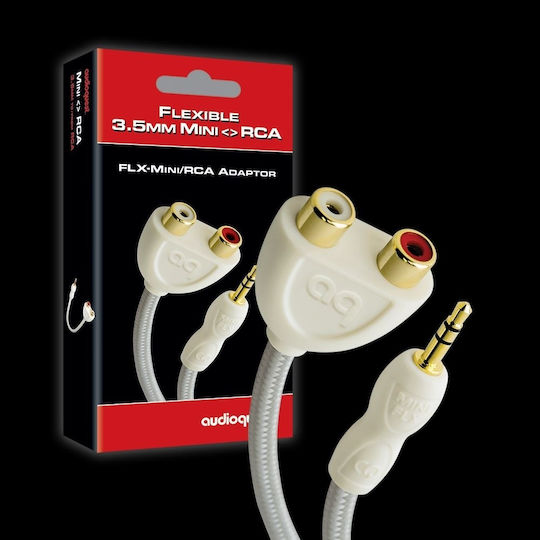 Audioquest Flx-mini Μετατροπέας 3.5mm male σε RCA 2x female Λευκό