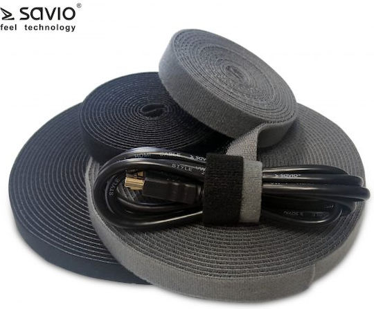 Savio Black Velcro Cable Ties OC-01/B