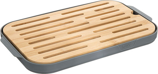 5Five Bread Box with Lid made of Bamboo Gray 29x18x15.9cm