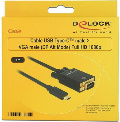 DeLock USB 3.1 Cable USB-C male - VGA male Black 1m (85261)