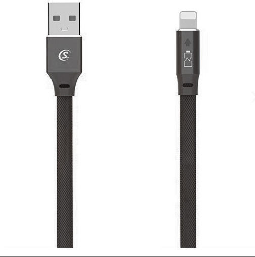 Somostel SMS-BW04 Flat USB-A to Lightning Cable Black 1m