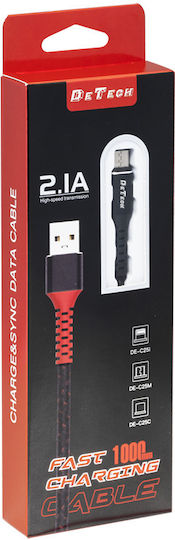 DE-C25i Geflochten USB-A zu Lightning Kabel Schwarz 1m (40107)