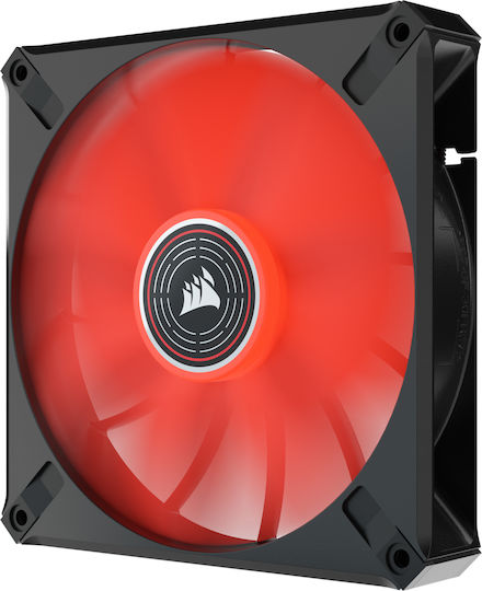 Corsair ML140 LED Elite Premium Корпусен вентилатор с Червено осветление и връзка 4-изводна ШИМ 1бр Черен