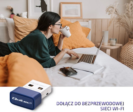 Qoltec 57007 USB Netzwerkadapter mit Drahtloser Verbindung Wi-Fi 150Mbps
