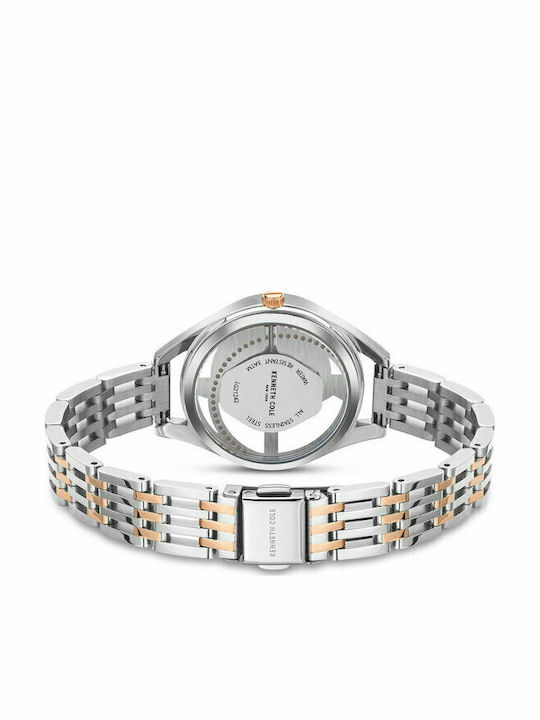 Kenneth Cole Γυναικείο Ρολόι 34mm Μπαταρίας με Ασημί Μεταλλικό Μπρασελέ
