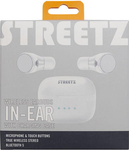 Streetz TWS-109 In-ear Bluetooth Handsfree Ακουστικά με Θήκη Φόρτισης Λευκά