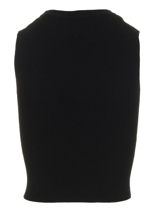 Γυναικείο Καλοκαιρινό Crop Top Αμάνικο Μαύρο