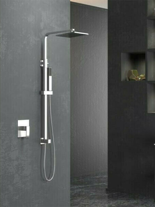 Karag New Rosa Katia Adjustable Shower Column without Mixer 79-119 cm Silver
