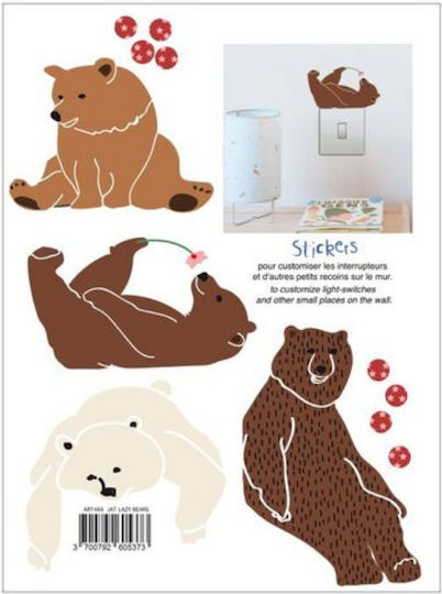 Mimi'lou Kids Wall Sticker Lazy Bears Colorful 26x19cm