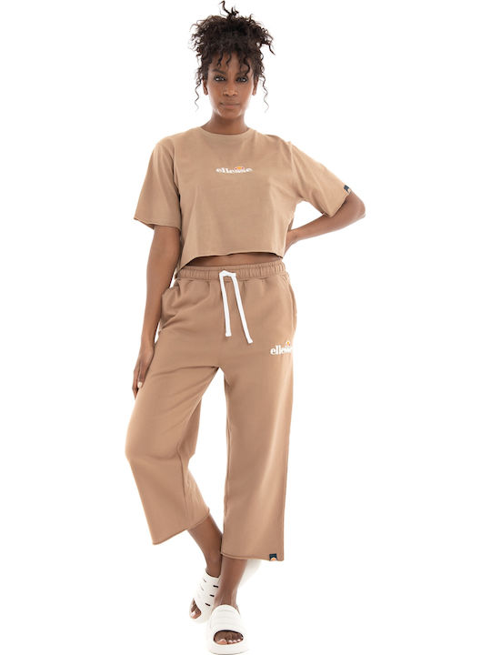 Taran Ψηλόμεσο Παντελόνι Φόρμας με Λάστιχο Brown