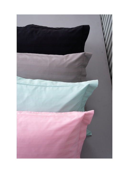 Palamaiki Satin Stripes Pillowcase Set Oxford Rose 50x75cm.