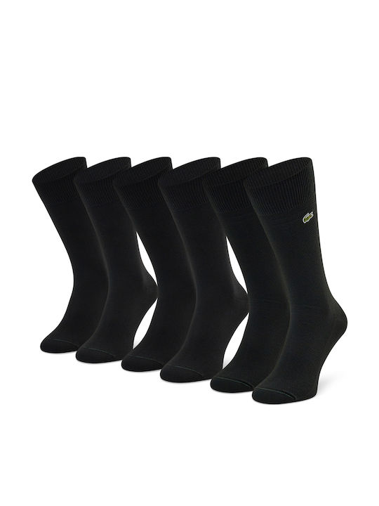 Lacoste Ανδρικές Μονόχρωμες Κάλτσες Μαύρες 3Pack