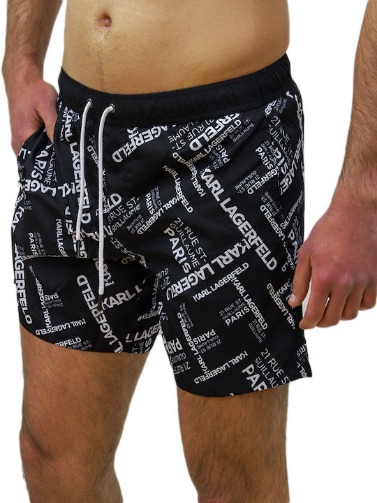 Guillaume Men's Swimwear Shorts Black with Patterns