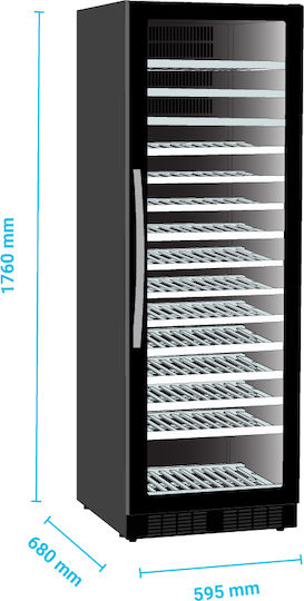 Tefcold TFW400-F Търговски винени хладилници 426лт с работна температура +5°C / +18°C Д59.5 x Ш68 x В176см.