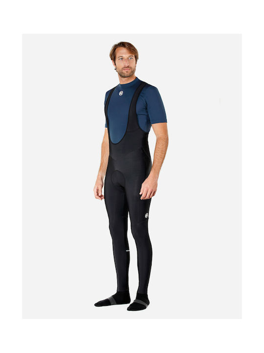 Bicycle Line Fiandre Windproof Αδιάβροχο Ανδρικό Κολάν Ποδηλασίας με Τιράντες Μαύρο