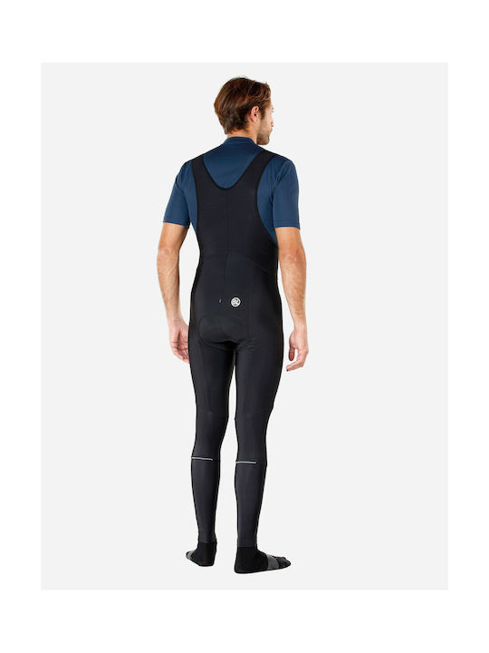 Bicycle Line Fiandre Windproof Αδιάβροχο Ανδρικό Κολάν Ποδηλασίας με Τιράντες Μαύρο