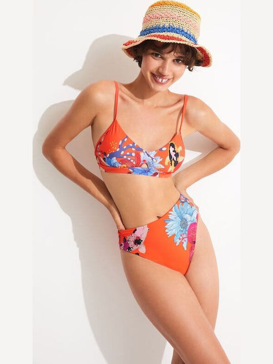 Attina Bikini Μπουστάκι Floral Πορτοκαλί