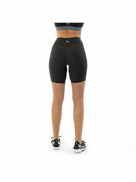 Beachbody Frauen Kurze Hosen Leggings Hochgeschnitten Schwarz