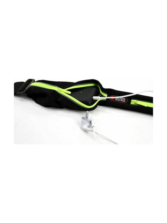 Body Sculpture Reflective Running Belt Τσαντάκι Μέσης για Τρέξιμο Μαύρο