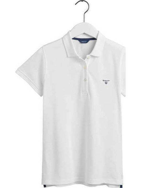 Women's Polo Blouse Short Sleeve White