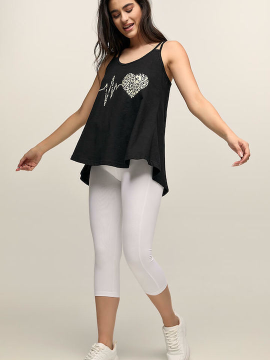 Women's Summer Blouse Cotton with Straps Black