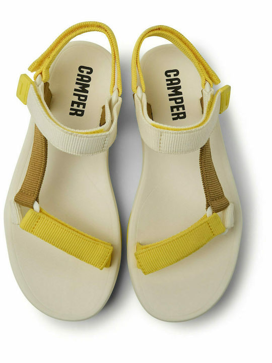 Women's Flat Sandals Sporty in Yellow Color