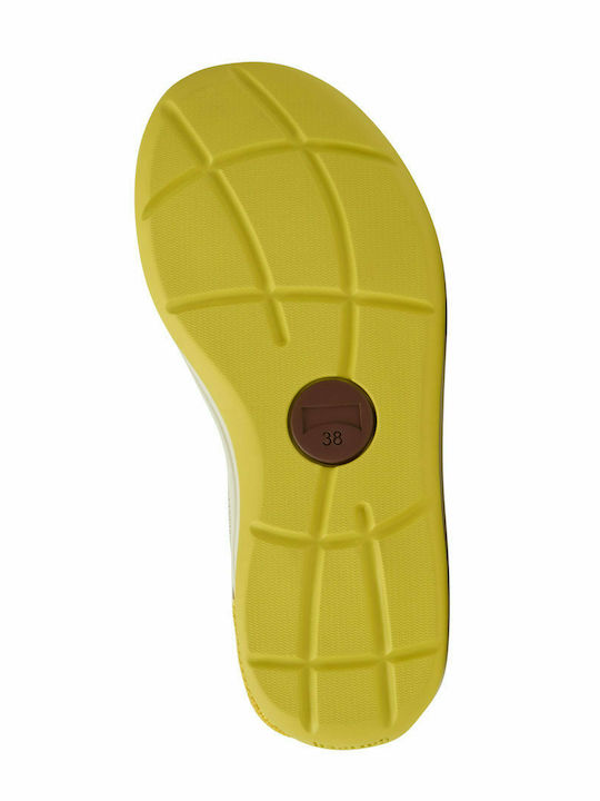 Women's Flat Sandals Sporty in Yellow Color