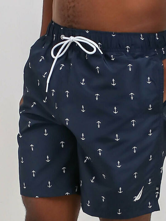 Men's Swimwear Shorts Navy Blue with Patterns