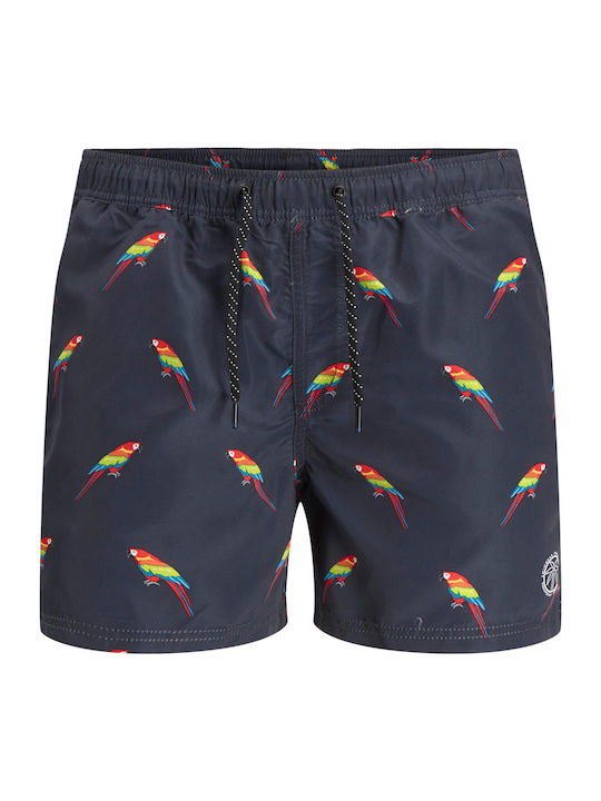 Crete Men's Swimwear Shorts Navy Blue with Patterns