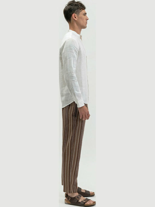 Long-sleeved Linen Shirt White