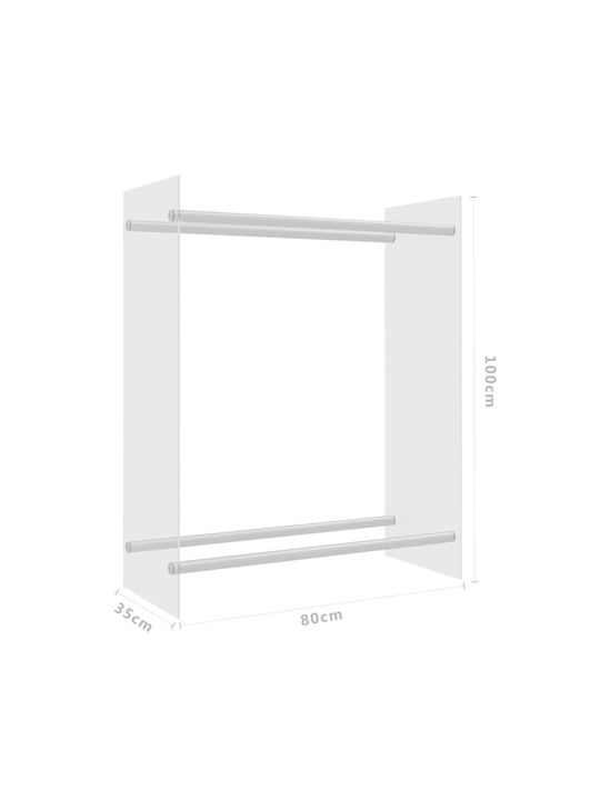 vidaXL Glas Regal Holzlagerung 80x35x100cm