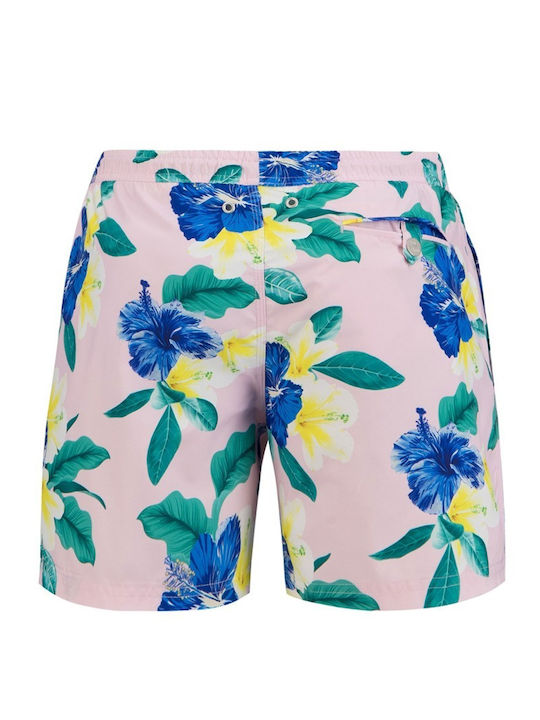 Hibiscus Herren Badebekleidung Shorts Rosa mit Mustern