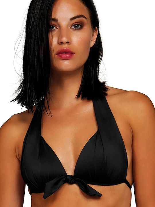 Fashion Solids Bikini Triangle C Cup With Padding Black