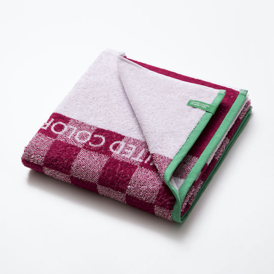 Benetton Squares Kinder-Strandtuch Rosa 140x70cm