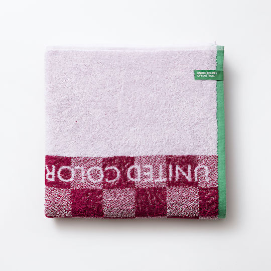 Benetton Squares Kinder-Strandtuch Rosa 140x70cm