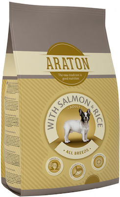 Araton Adult All Breeds 15kg Dry Food for Adult Dogs with Corn, Rice and Salmon